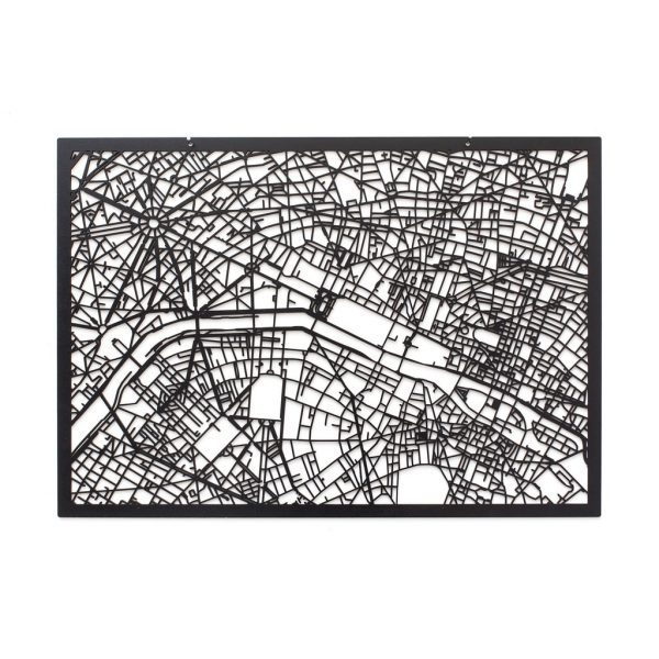 3D Stadtplan Paris schwarz