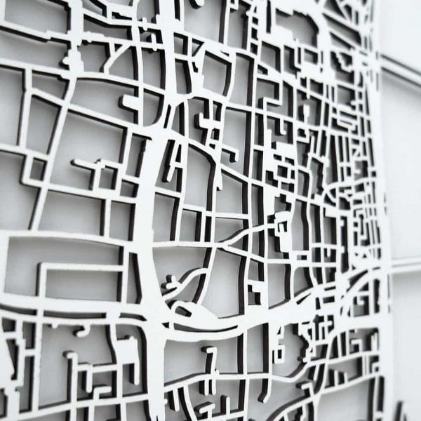3D Stadtplan Köln weiß