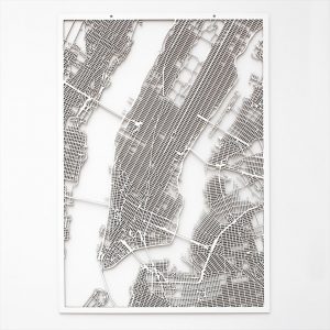 3D Stadtplan Manhattan, New York weiß